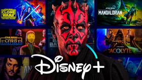 Darth Maul, Star Wars posters, Disney Plus logo