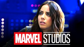 Chloe Bennet as Daisy Johnson, Marvel Studios logo.