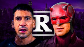 R-Rated Superheroes Punisher and Daredevil, R rating logo