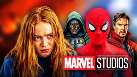 Sadie Sink, Doctor Doom, Spider-Man, Doctor Strange, Marvel Studios Logo.