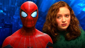Spider-Man alongside Sadie Sink.