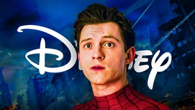 Tom Holland as Spider-Man, Disney logo