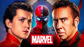 Tom Holland, Nicolas Cage, Spider-Man, Marvel logo