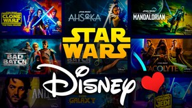 Star Wars and Disney Plus logos