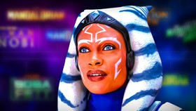 Live-Action Ahsoka, Star Wars movie and TV logos in background