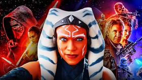 Ahsoka Tano with Skywalker Saga background.