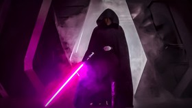 Star Wars Jedi with pink lightsaber