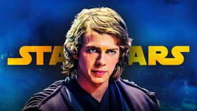 Hayden Christensen as Anakin Skywalker with Star Wars logo.