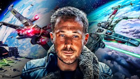 Starfighter ships from Star Wars; Ryan Gosling.