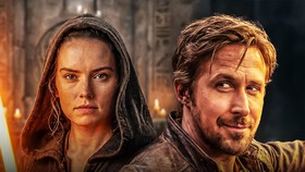 Daisy Ridley as Rey and Ryan Gosling in Star Wars.
