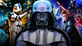 Darth Vader and characters from Star Wars game trilogies.