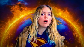 Supergirl Milly Alcock in front of world in space