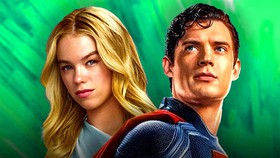 Milly Alcock Supergirl and David Corenswet Superman.