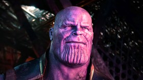 Thanos smiling face in Avengers Infinity War