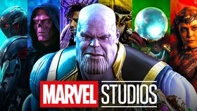 Marvel Studios logo, Thanos, villains.