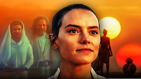 Daisy Ridley as Rey.