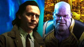 Tom Hiddleston as Loki, Josh Brolin as Thanos.