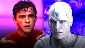 Paul Bettany White Vision, Tom Holland Spider-Man, VisionQuest.