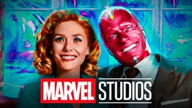 WandaVision wallpaper with Marvel Studios logo