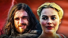 Jacob Elordi as Heathcliff and Margot Robbie as Catherine in Wuthering Heights 2026 movie.