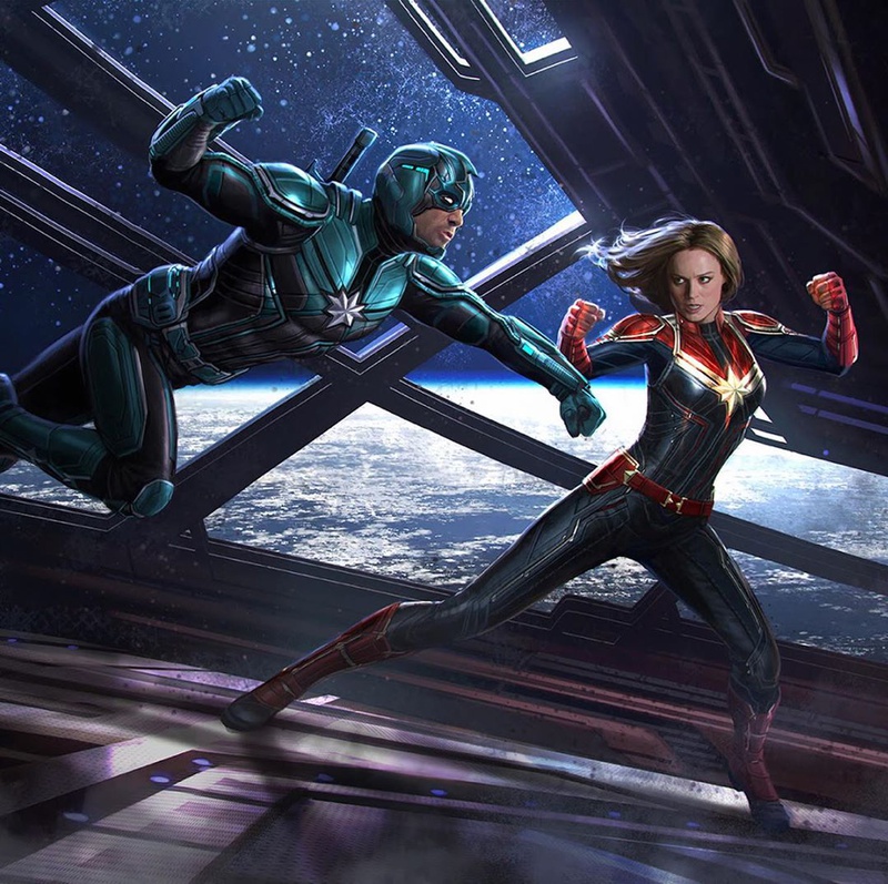 Captain Marvel Unused Key Frame by Andy Park