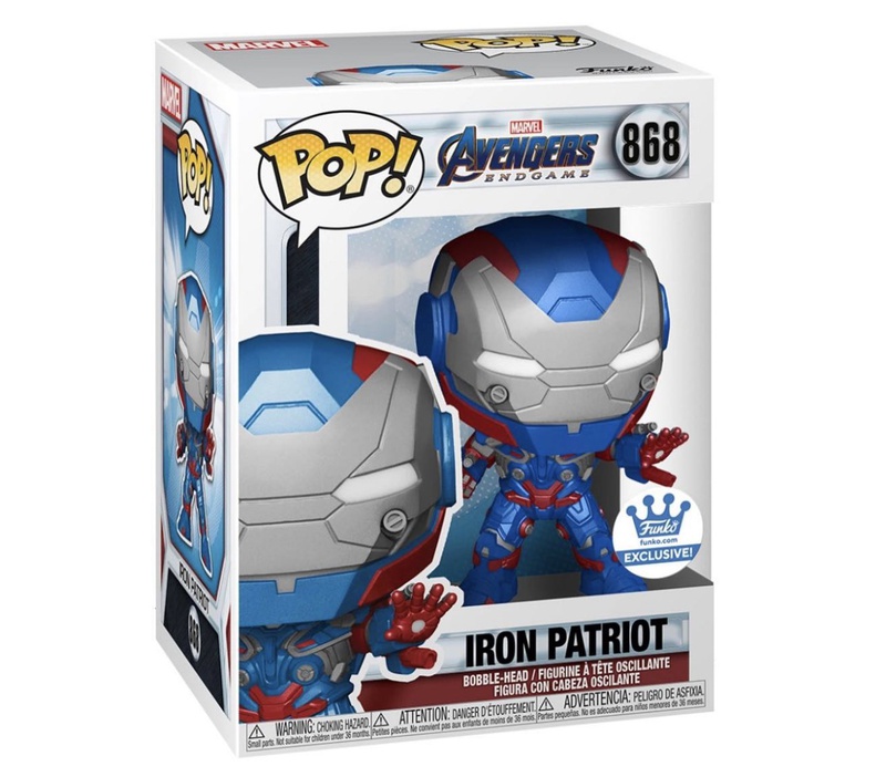 Iron Patriot Funko Box Art, Avengers Endgame