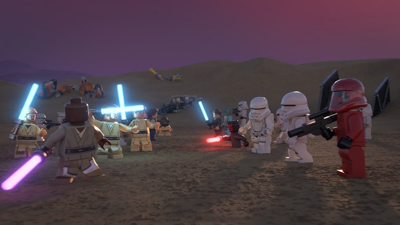 Multiple Lego Jedi fight off against Sith and the First Order