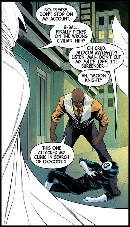 Moon Knight 8-Ball Comic Panel