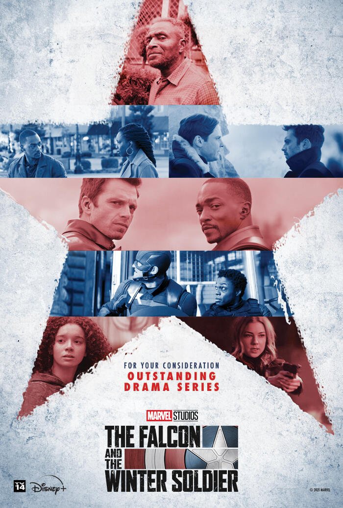 Cartaz da campanha do Emmy Falcon e Winter Soldier