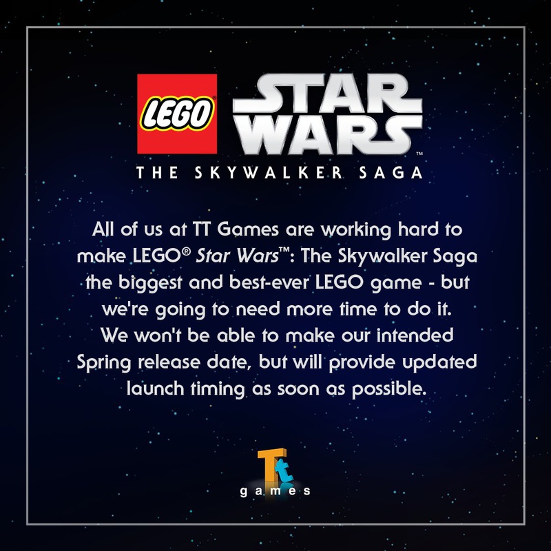 LEGO Star Wars Delay Announcement TT Games