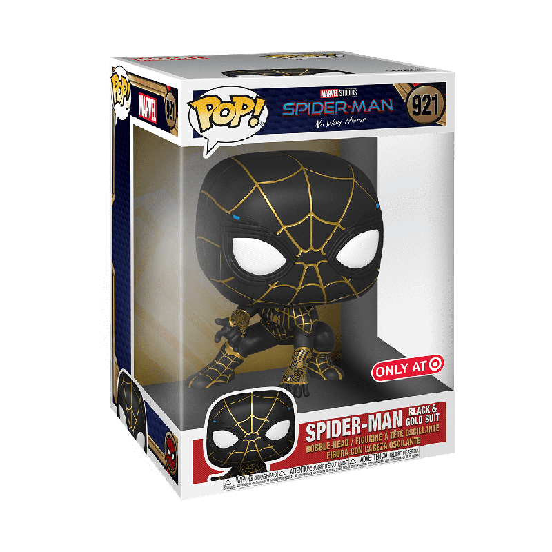 Gold Suit Funko box, Spider-Man No Way Home