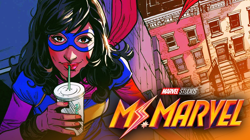 Ms Marvel on a roof, drinking