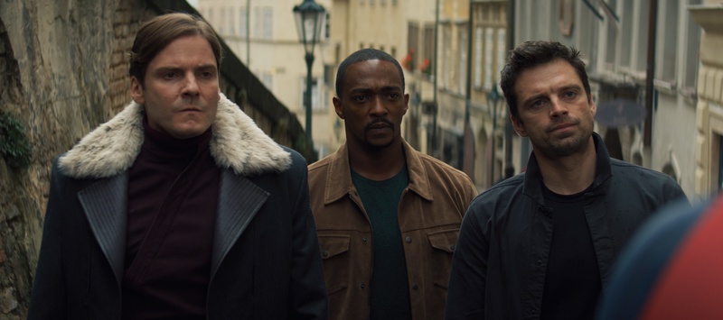 Baron Zemo with Sam Wilson and Bucky Barnes