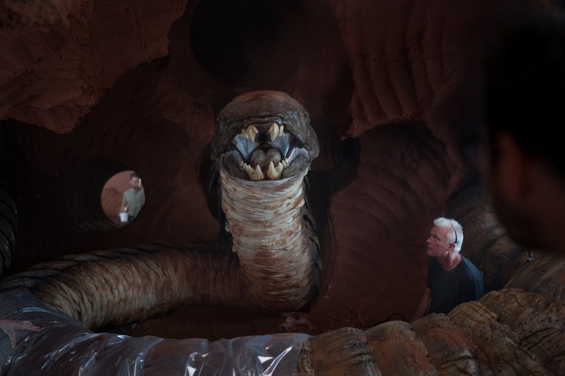 A crew member and the vexis snake