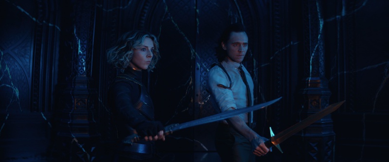 Loki and Sylvie draw swords at Kang