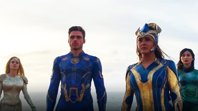 Salma Hayek's Ajak, Richard Madden's Ikaris, Gemma Chan's Sersi, Angelina Jolie's Thena