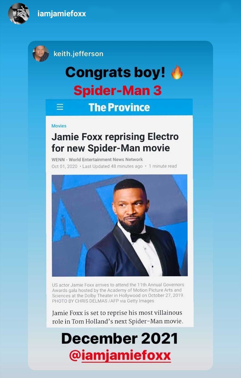 Jamie Foxx Instagram story