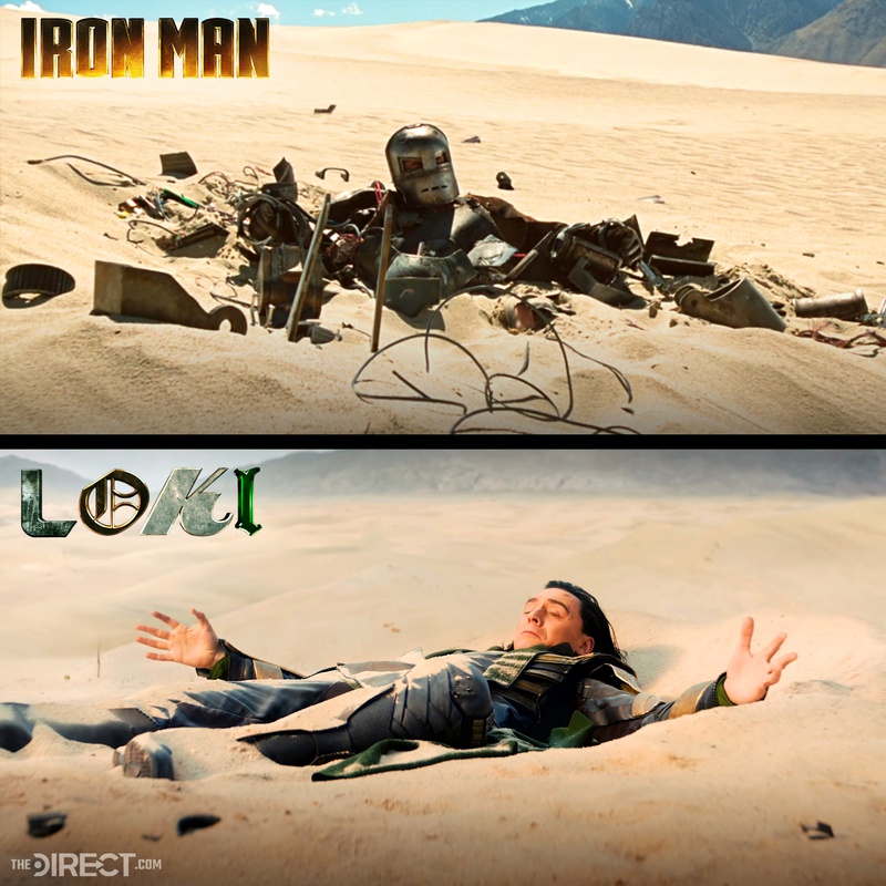 Iron Man and Loki scenes