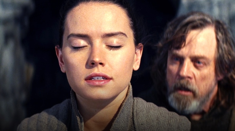 Rey Skywalker and Luke Skywalker