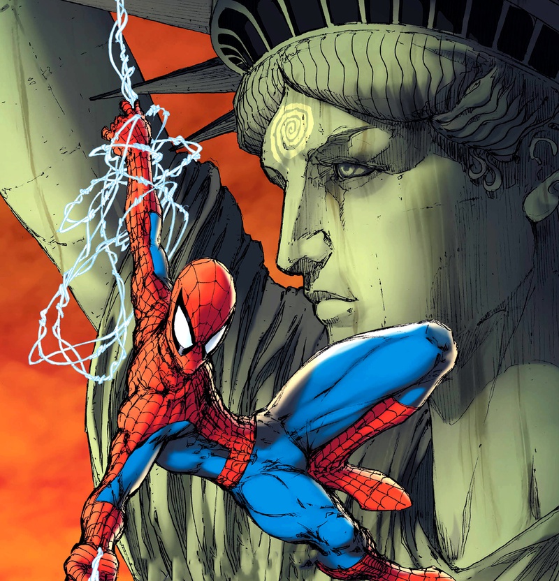 why is captain america's shield on the statue of liberty