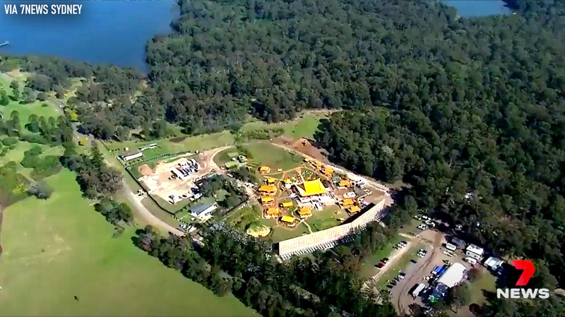 Aerial view of Asian village for Shang-Chi set