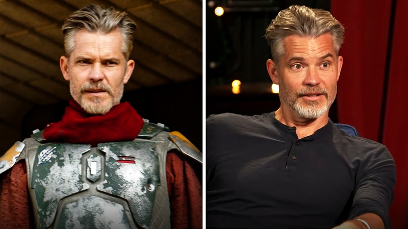 Timothy Olyphant's hair in The Mandalorian and on Conan are strikingly similiar